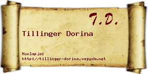Tillinger Dorina névjegykártya
